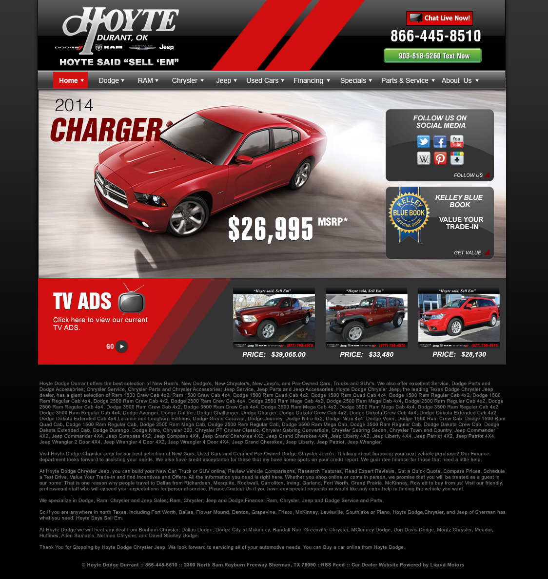 Studio-RM Portfolio - Hoyte Dodge Custom Website