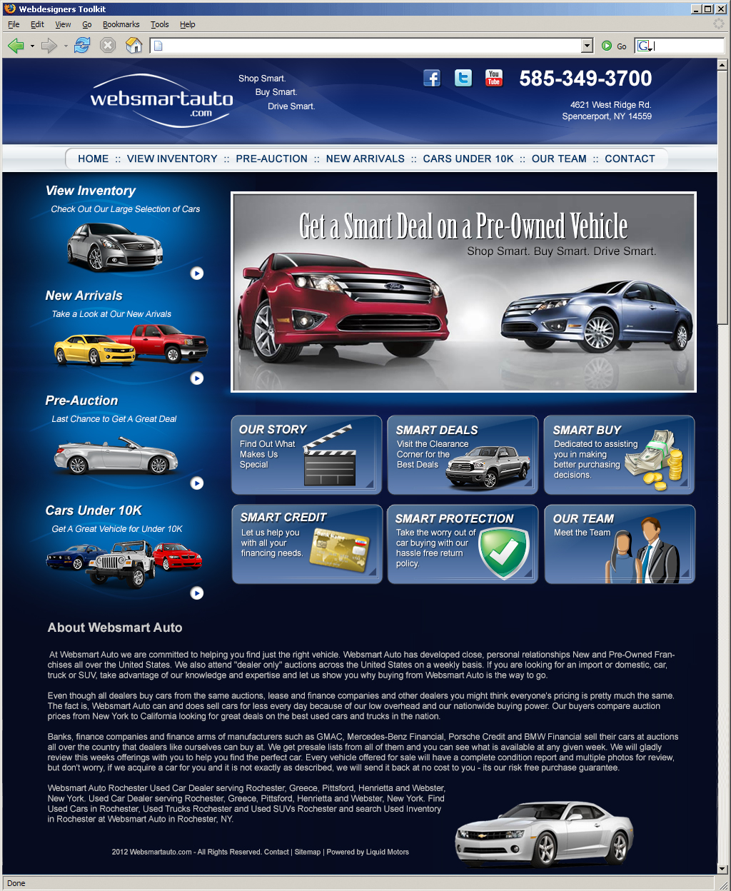 Studio-RM Portfolio - Websmart Auto Custom Website Design